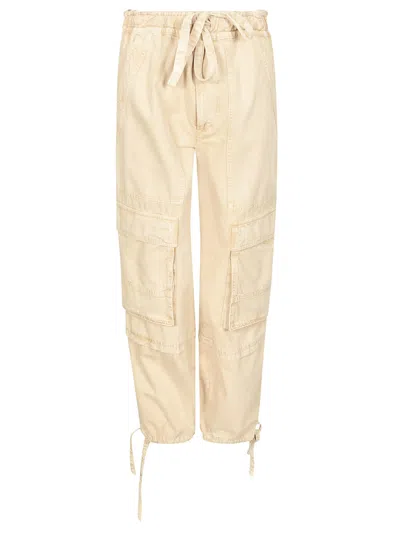 Marant Etoile Ivy Cotton Cargo Trousers In Sand