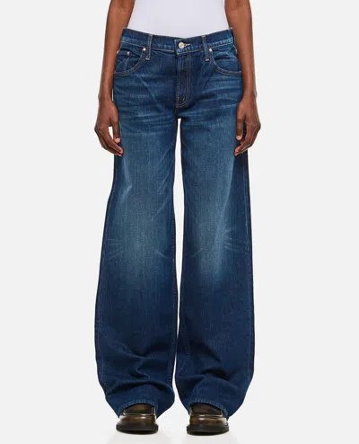Mother The Down Low Spinner Heel Denim Trousers In Blue