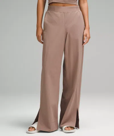 Lululemon Stretch Woven High-rise Wide-leg Pants In Brown