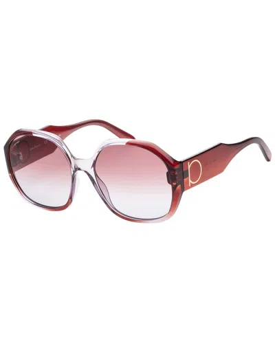 Ferragamo Women's Sf943s-6018546 Fashion 60mm Violet Brown Gradient Sunglasses In Purple