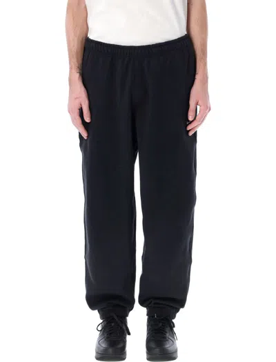 Nike Solo Swoosh Logo Embroidered Sweatpants In Black
