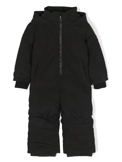 Canada Goose Kids' Logo-patch Hooded Tracksuit In Black