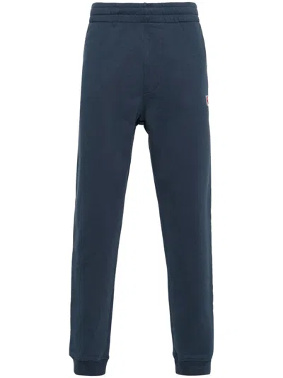 Maison Kitsuné Logo-patch Cotton Track Trousers In Blue