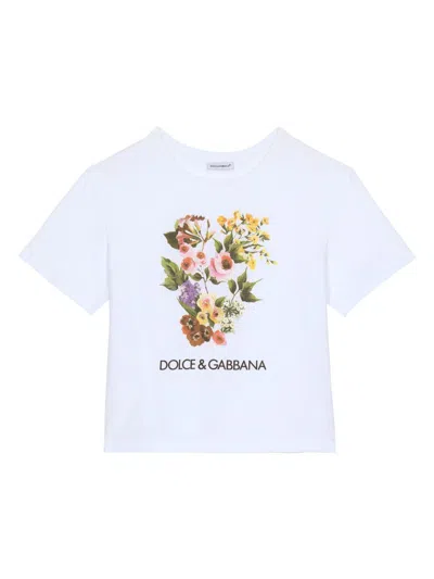 Dolce & Gabbana Kids' Printed Cotton Jersey T-shirt In White
