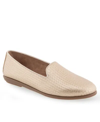 Aerosoles Women's Betunia Casual Flat Loafers In Soft Gold Polyurethane