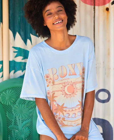 Roxy Star Chart Oversize Cotton Graphic T-shirt In Bel Air Blue