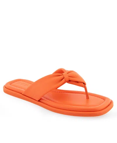 Aerosoles Bond Twisted Strap Sandal In Mandarin Leather