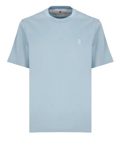 Brunello Cucinelli T-shirts And Polos Light Blue