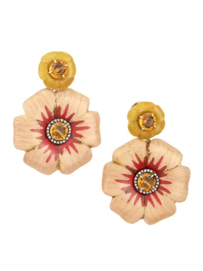 Silvia Furmanovich Women's Marquetry 18k Yellow Gold & Multi-stone Flower Earrings