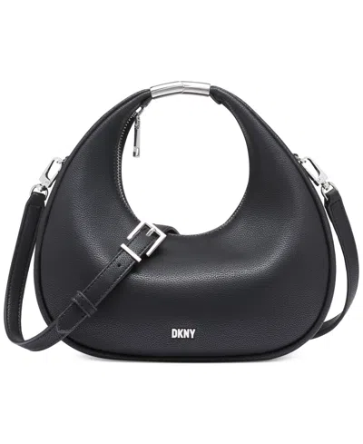 Dkny Margot Logo-lettering Crossbody Bag In Black,silv