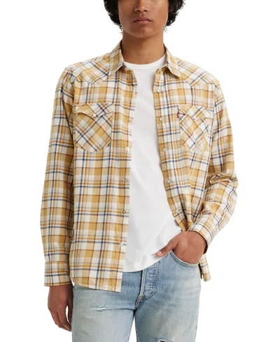Levi's Men's Classic Standard Fit Western Shirt In Peter Plaid Curry
