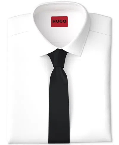 Hugo By  Boss Men's Ribbed Silk Skinny Tie In Black