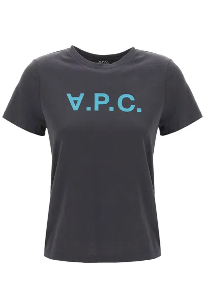 Apc T-shirt With Logo In Charcoal