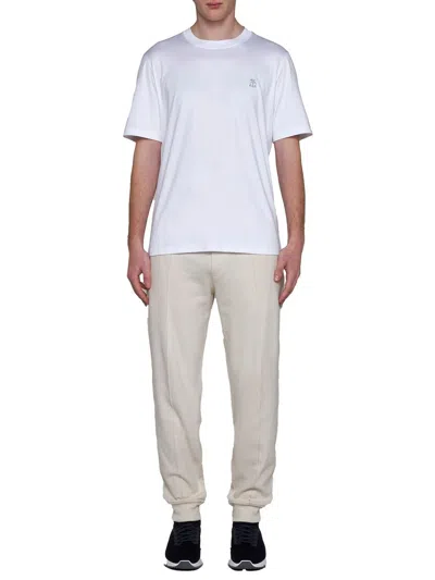 Brunello Cucinelli Logo Cotton T-shirt In White