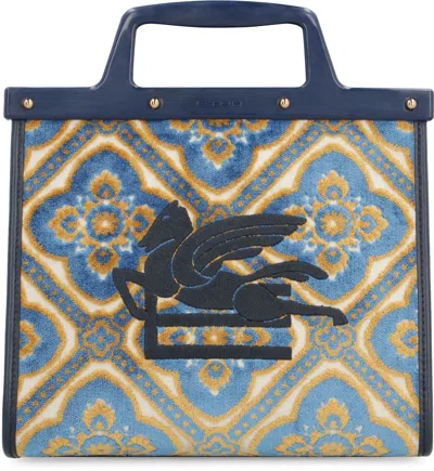 Etro Small Love Trotter Bag In Multicolor Jacquard Velvet