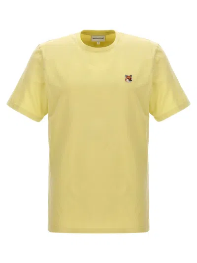 Maison Kitsuné 'fox Head' T-shirt In Yellow