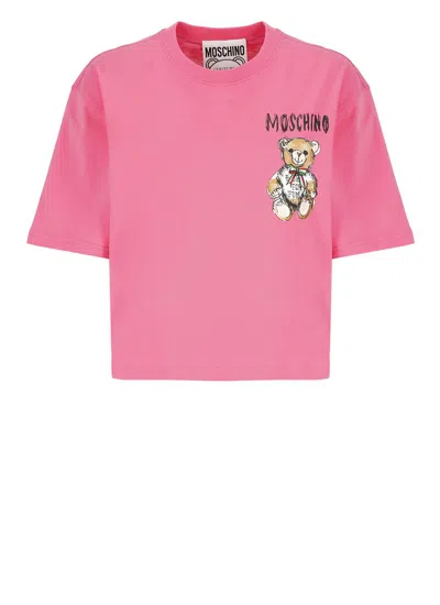 Moschino T-shirt With Logo In Pink