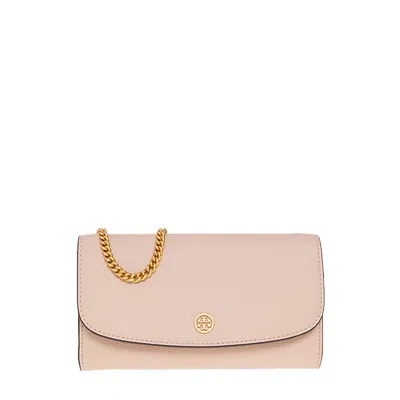 Tory Burch Pink Robinson Wallet With Strap In 227