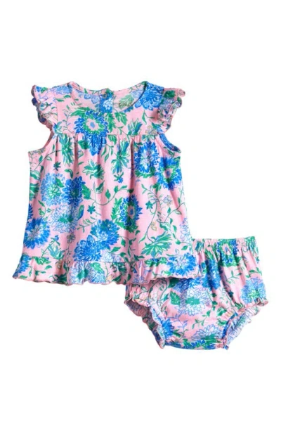 Lilly Pulitzer Babies' Cecily Floral Dress & Bloomers Set In Conch Shell Pink Rumor Has It