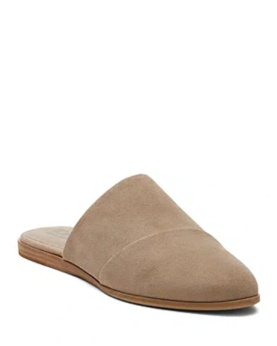 Toms Women's Jade Pointed Toe Slide Flats In Dune Suede