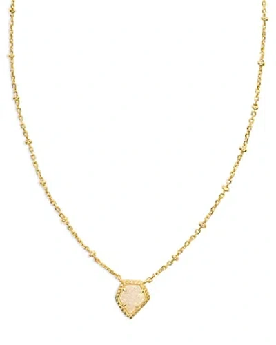 Kendra Scott Tess Station Chain Pendant Necklace In Gold Iridescent Drusy