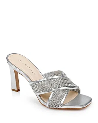 Dee Ocleppo Ireland Criss-cross Leather Mules In Silver Leather