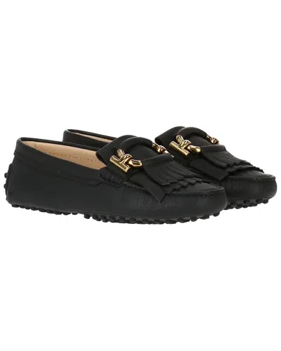 Tod's Tods Gommino T-ring Suede Loafer In Black