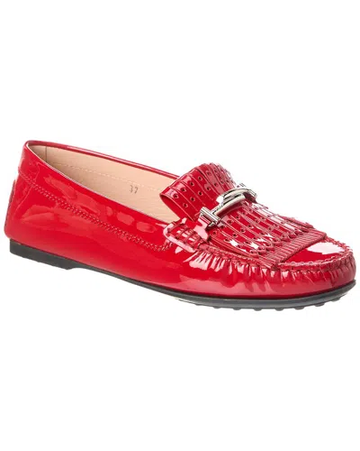 Tod's Patent Loafer In Red