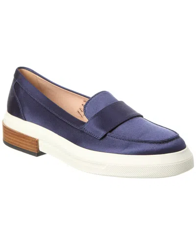 Tod's Satin Loafer In Blue