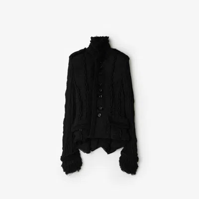 Burberry Pleated Tailored Jacket In Black