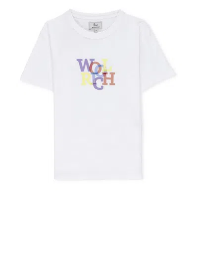 Woolrich Kids' T-shirt With Logo In White