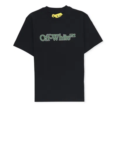 Off-white Kids' Logo-print Cotton T-shirt In Black