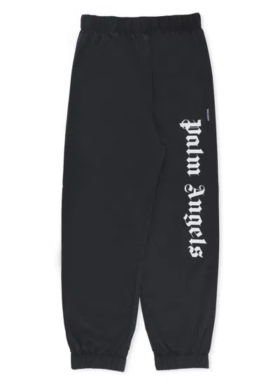 Palm Angels Kids' Pants With Logo In Black