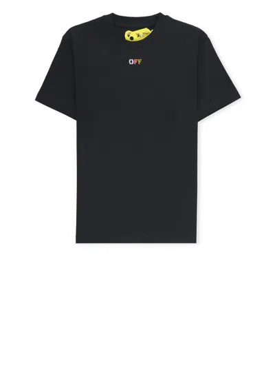 Off-white Kids' Arrow Rainbow T-shirt In Black