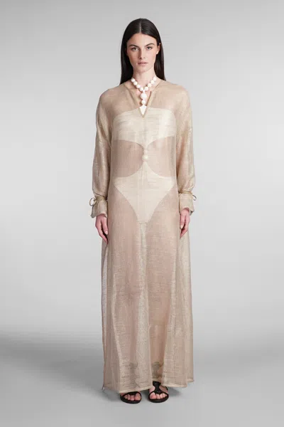 Holy Caftan Aminta Rt Dress In Gold Linen