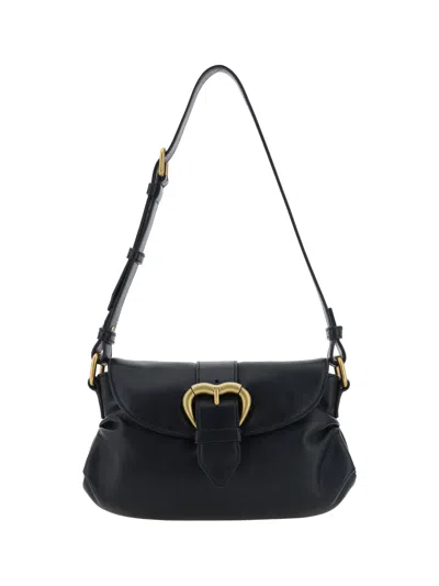 Pinko Small Jolene Shoulder Bag In Nero Limousine-chocolate Gold