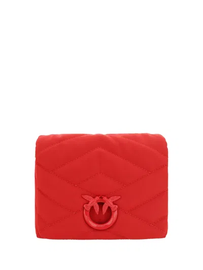 Pinko Love Click Puff Shoulder Bag In Rosso-block Colour