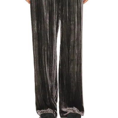 Enza Costa Textured Velvet Easy Pant In Anthracite In Brown
