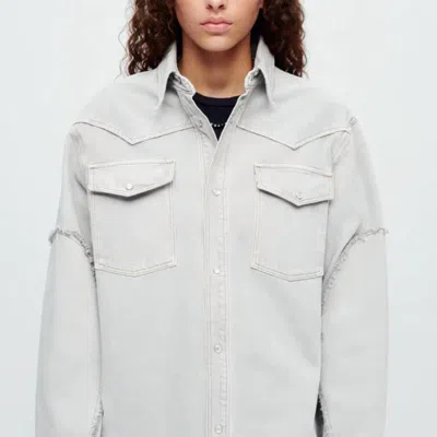 Re/done Oversized Shirt Jacket In Grey