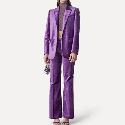 Forte Forte Mannish Velvet Blazer In Violet In Purple