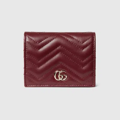 Gucci Gg Marmont Card Case Wallet In Pink