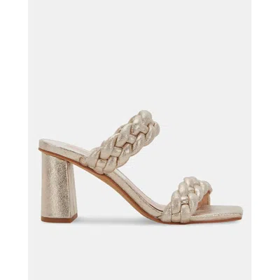 Dolce Vita Paily Heels In Light Gold Metallic Stella Suede