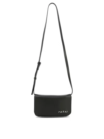 Marni Crossbody Bag With Mending In Black