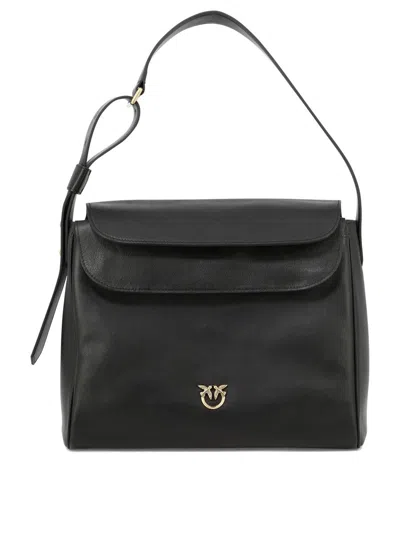 Pinko "big Leaf" Shoulder Bag In Black