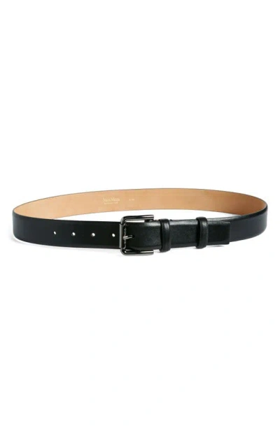 Max Mara Classic Leather Belt In Black