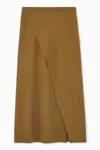 Cos Jersey Wrap Midi Skirt In Yellow