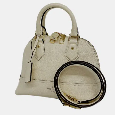 Pre-owned Louis Vuitton Monogram Empreinte Leather Bb Neo Alma Handbag In White