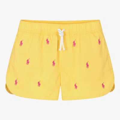 Ralph Lauren Teen Girls Yellow Cotton Pony Shorts