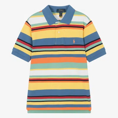 Ralph Lauren Teen Boys Yellow Striped Cotton Polo Shirt