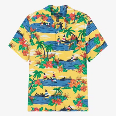 Ralph Lauren Teen Boys Yellow Tropical Viscose Shirt